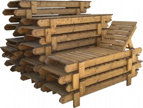 Ξύλινη ξαπλώστρα παραλίας στοιβαγμένη ιδιαίτερης αντοχής